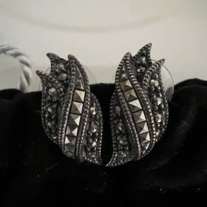 Judith Jack Markazite  pierced earrings